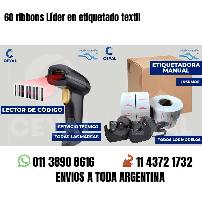 60 ribbons Líder en etiquetado textil