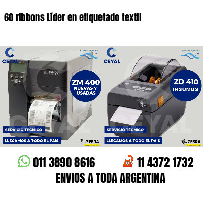 60 ribbons Líder en etiquetado textil