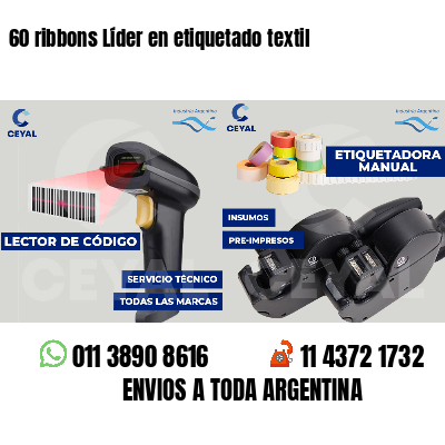60 ribbons Líder en etiquetado textil
