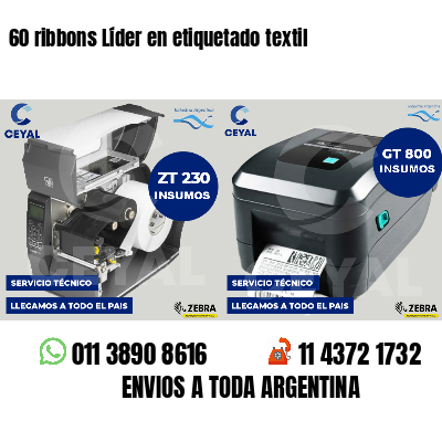 60 ribbons Líder en etiquetado textil