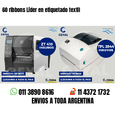 60 ribbons Líder en etiquetado textil