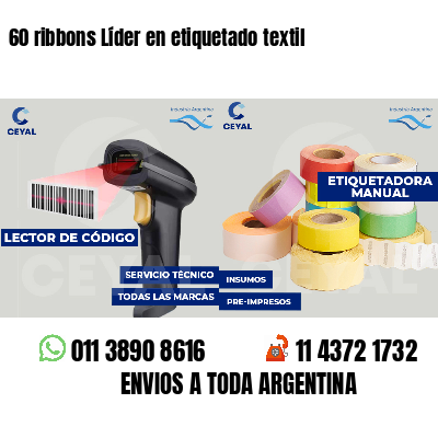 60 ribbons Líder en etiquetado textil