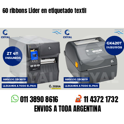 60 ribbons Líder en etiquetado textil
