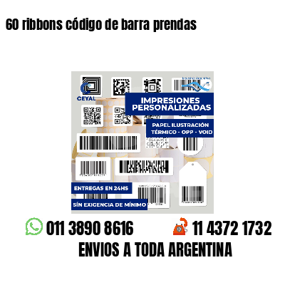 60 ribbons código de barra prendas
