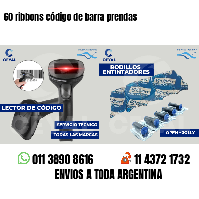 60 ribbons código de barra prendas