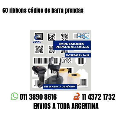 60 ribbons código de barra prendas