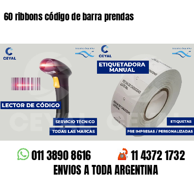 60 ribbons código de barra prendas