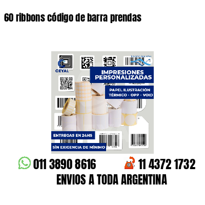 60 ribbons código de barra prendas