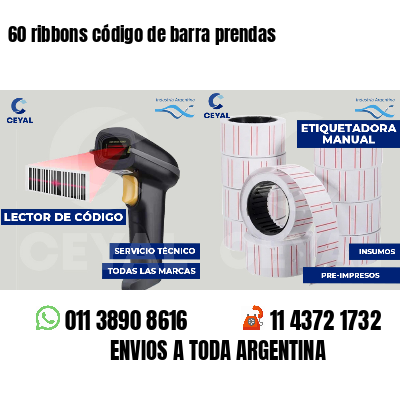 60 ribbons código de barra prendas