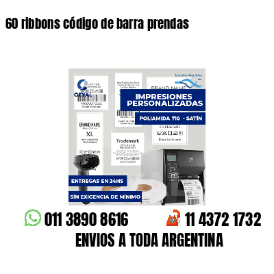 60 ribbons código de barra prendas