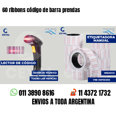 60 ribbons código de barra prendas