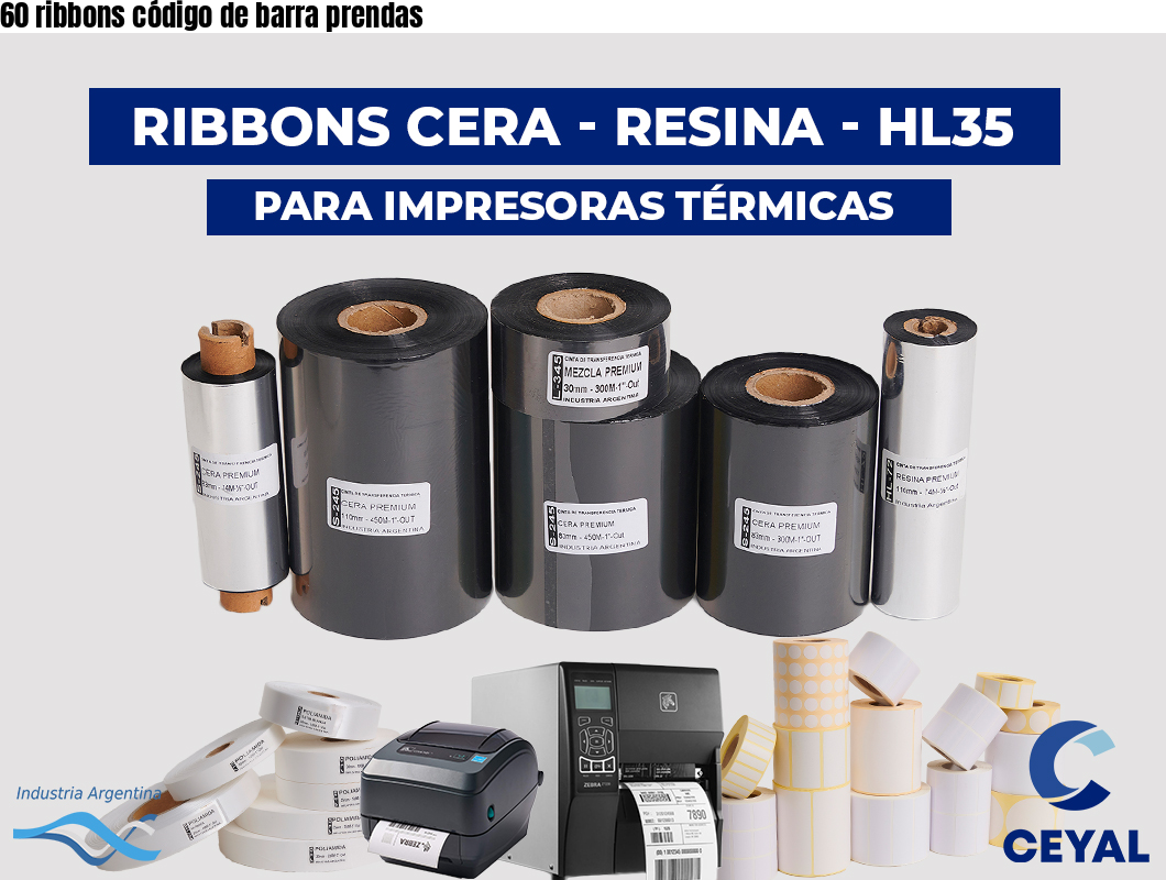 60 ribbons código de barra prendas