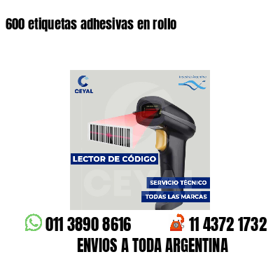 600 etiquetas adhesivas en rollo