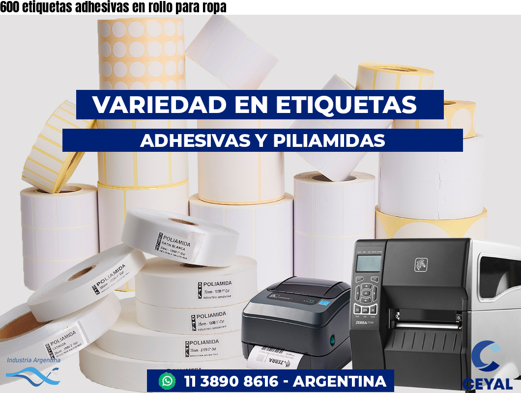 600 etiquetas adhesivas en rollo para ropa