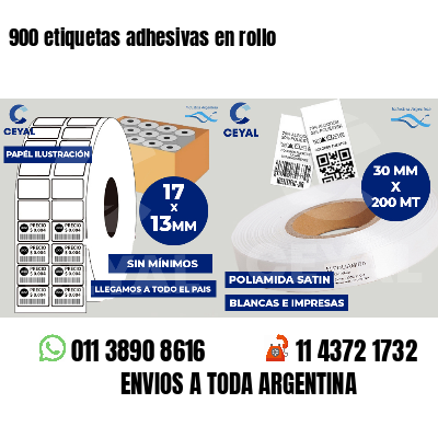 900 etiquetas adhesivas en rollo