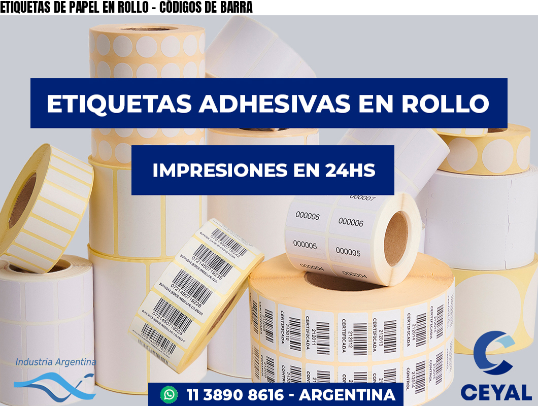 ETIQUETAS DE PAPEL EN ROLLO – CÓDIGOS DE BARRA