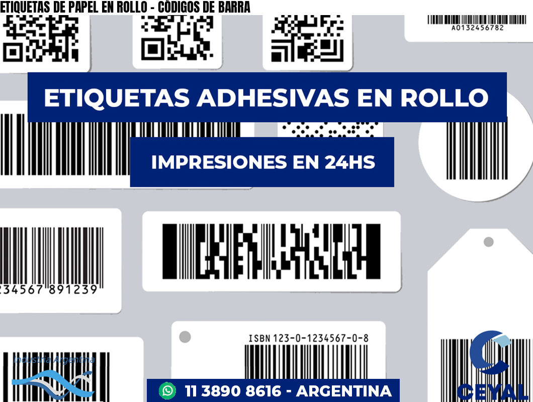 ETIQUETAS DE PAPEL EN ROLLO - CÓDIGOS DE BARRA