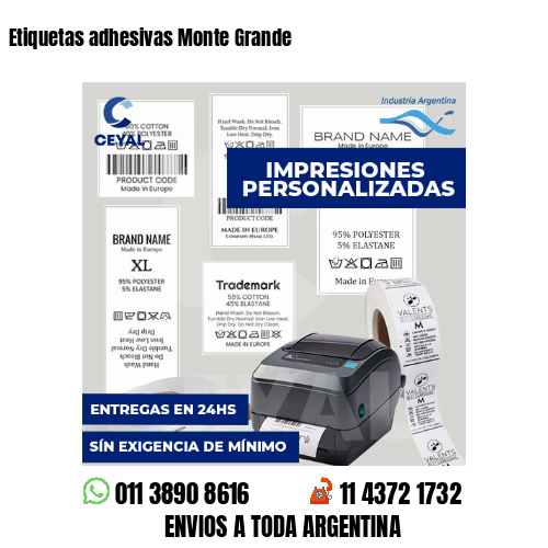 Etiquetas adhesivas Monte Grande