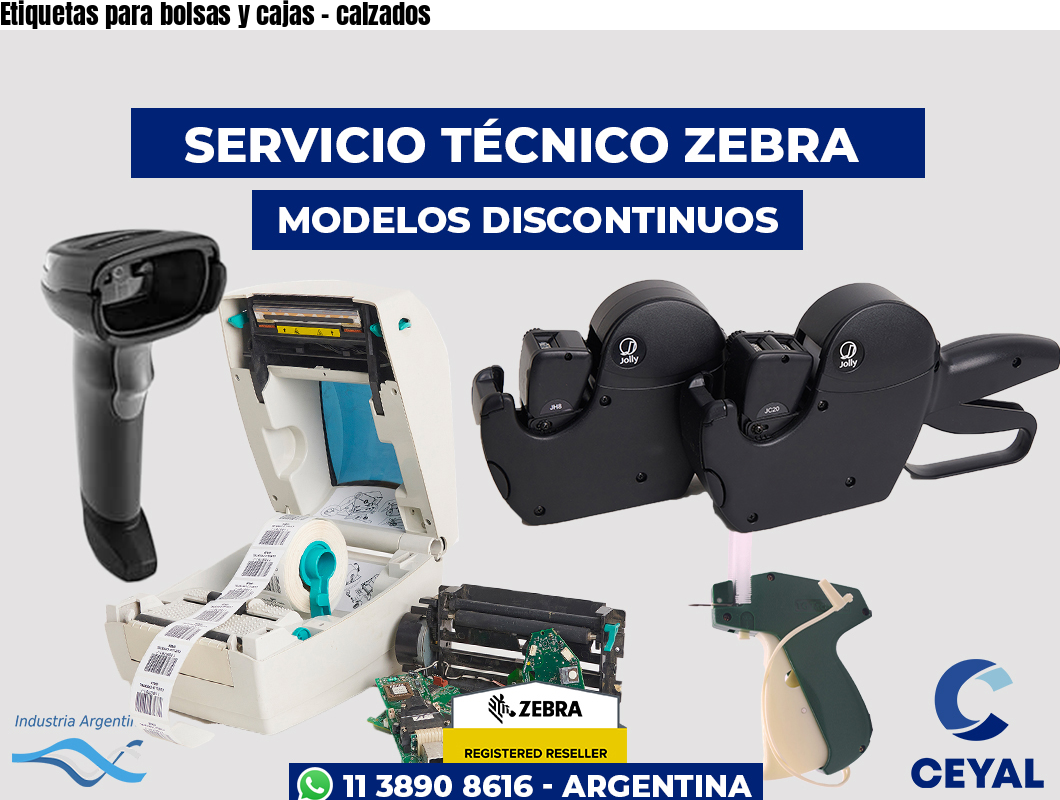 Etiquetas para bolsas y cajas - calzados