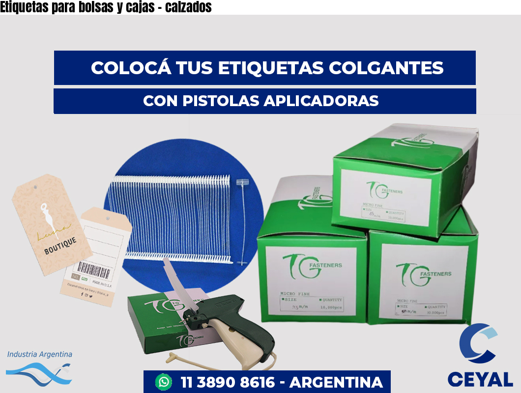 Etiquetas para bolsas y cajas - calzados