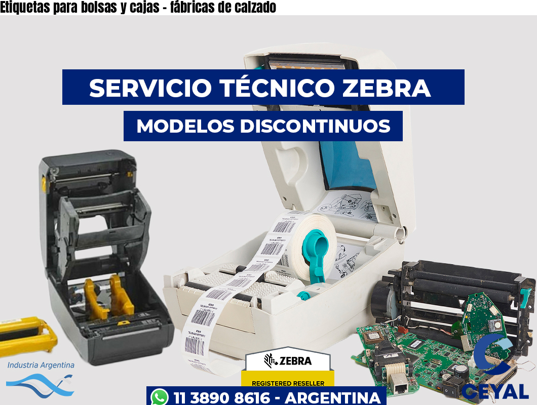 Etiquetas para bolsas y cajas - fábricas de calzado