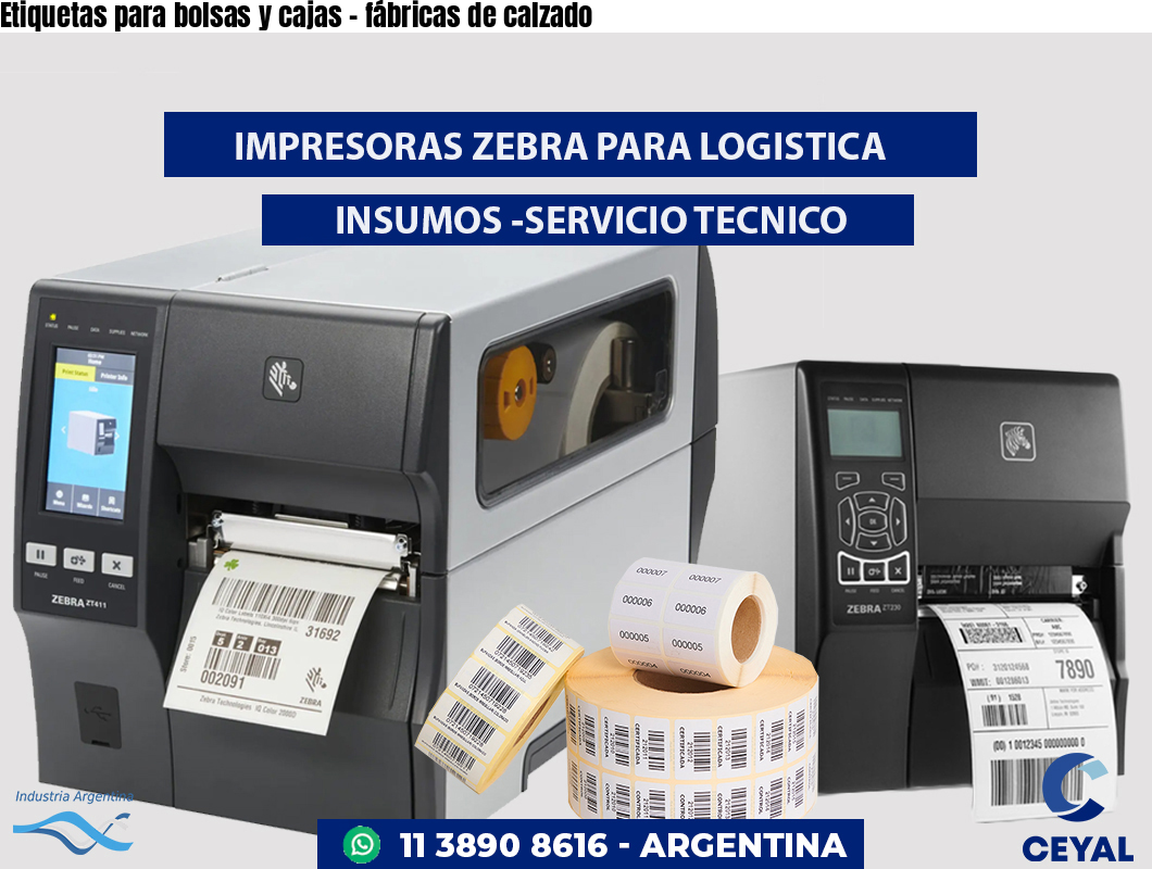 Etiquetas para bolsas y cajas - fábricas de calzado