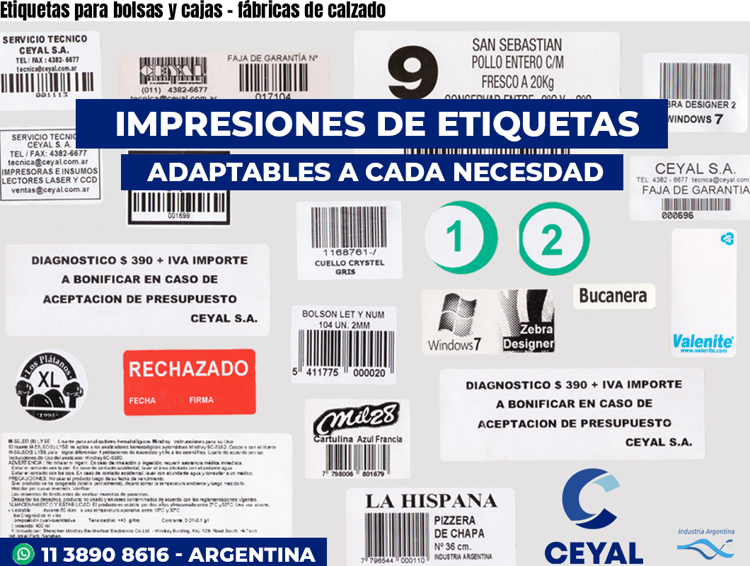 Etiquetas para bolsas y cajas – fábricas de calzado