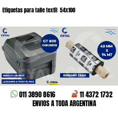 Etiquetas para talle textil 54x100