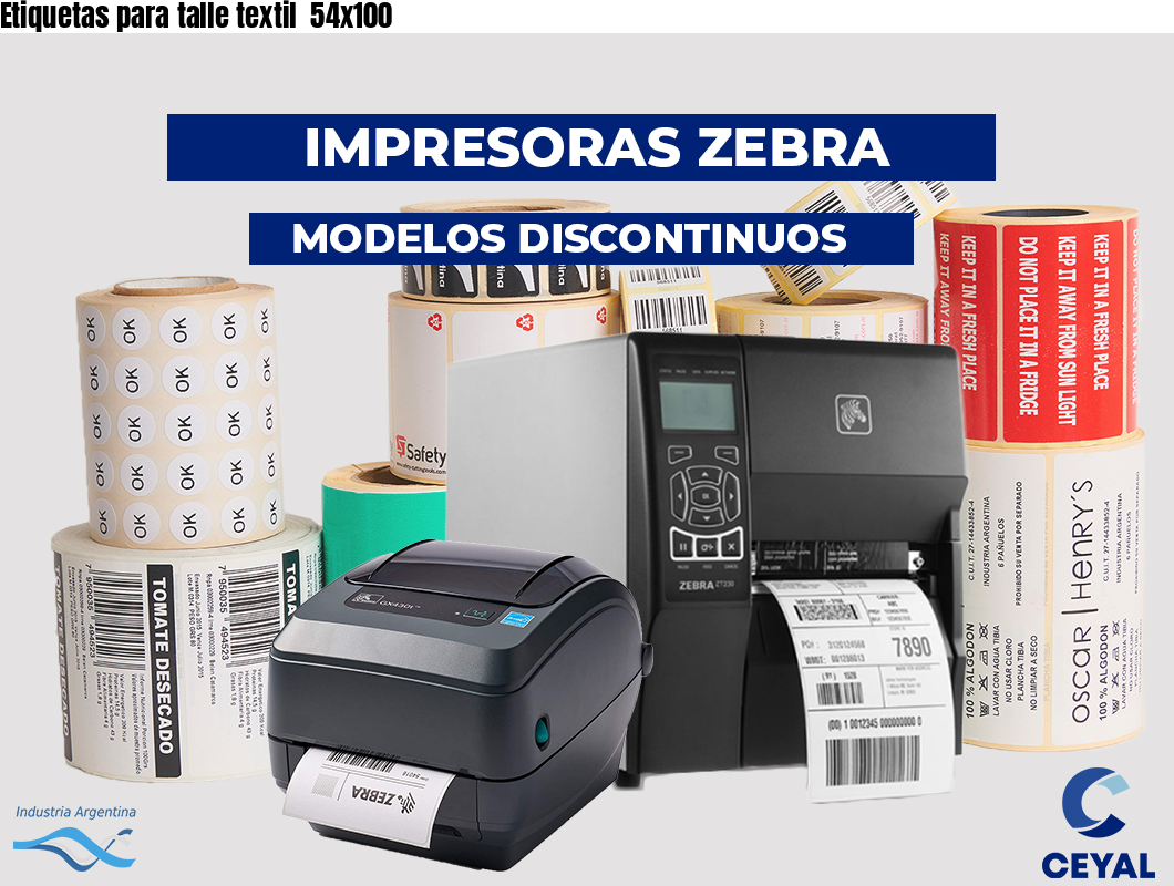 Etiquetas para talle textil 54x100
