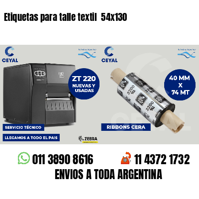 Etiquetas para talle textil  54x130