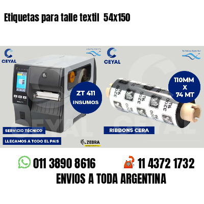 Etiquetas para talle textil  54x150