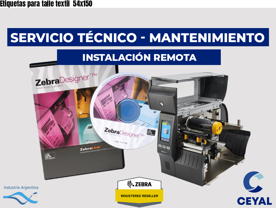 Etiquetas para talle textil  54x150