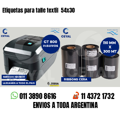 Etiquetas para talle textil 54x30