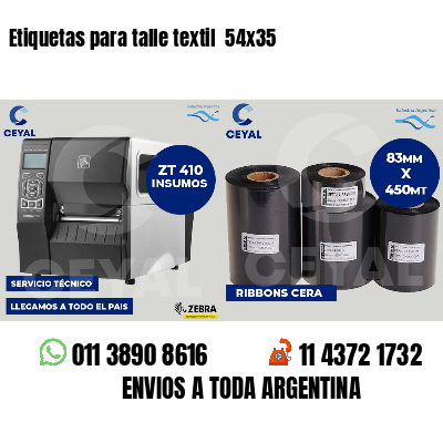 Etiquetas para talle textil 54x35
