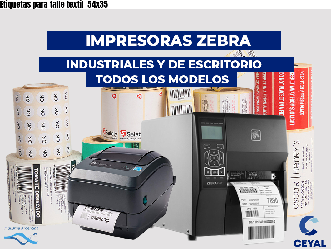 Etiquetas para talle textil 54x35
