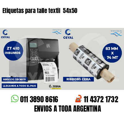 Etiquetas para talle textil 54x50