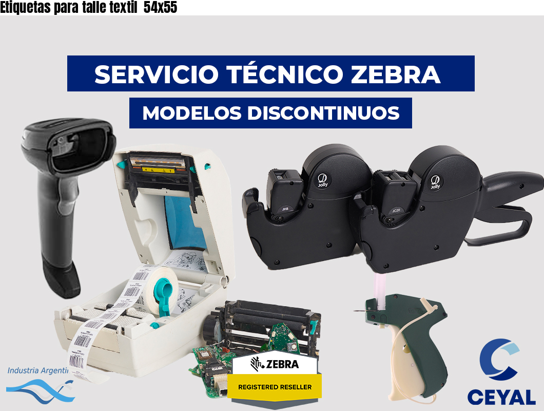 Etiquetas para talle textil  54x55