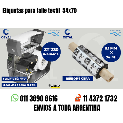 Etiquetas para talle textil 54x70