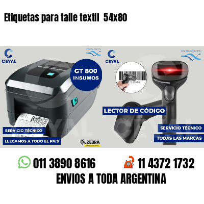 Etiquetas para talle textil  54x80
