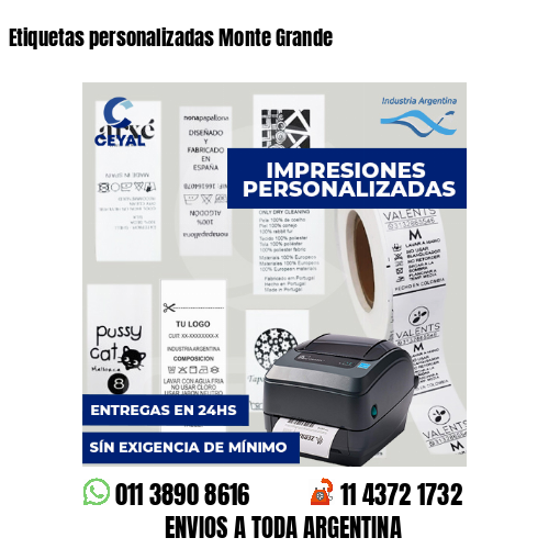 Etiquetas personalizadas Monte Grande