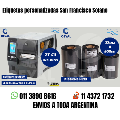 Etiquetas personalizadas San Francisco Solano