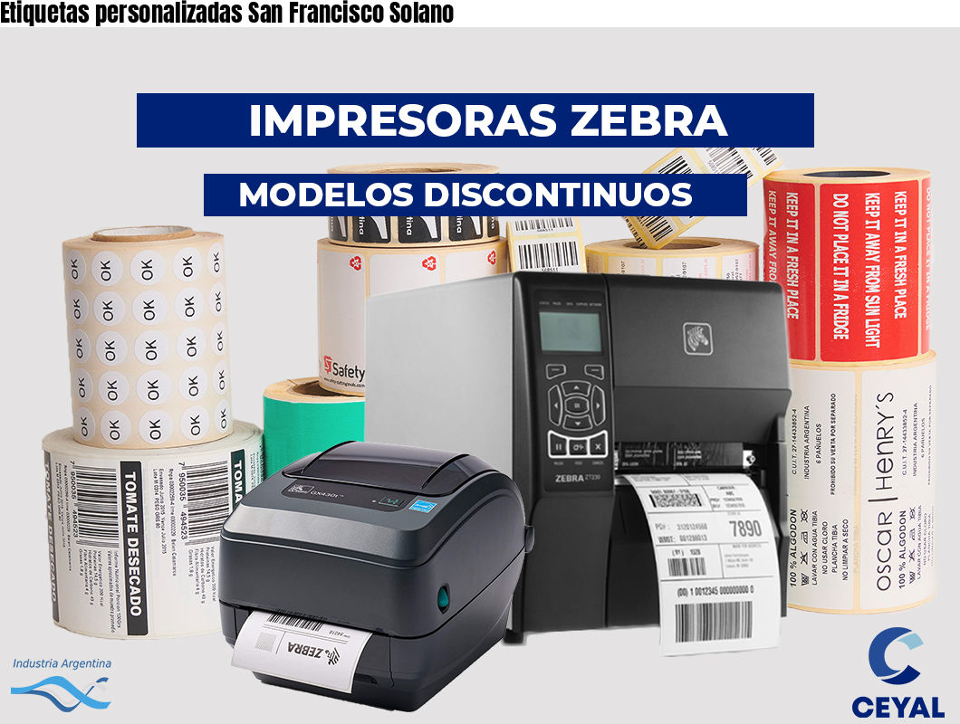 Etiquetas personalizadas San Francisco Solano