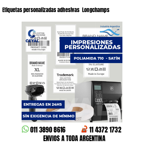 Etiquetas personalizadas adhesivas Longchamps