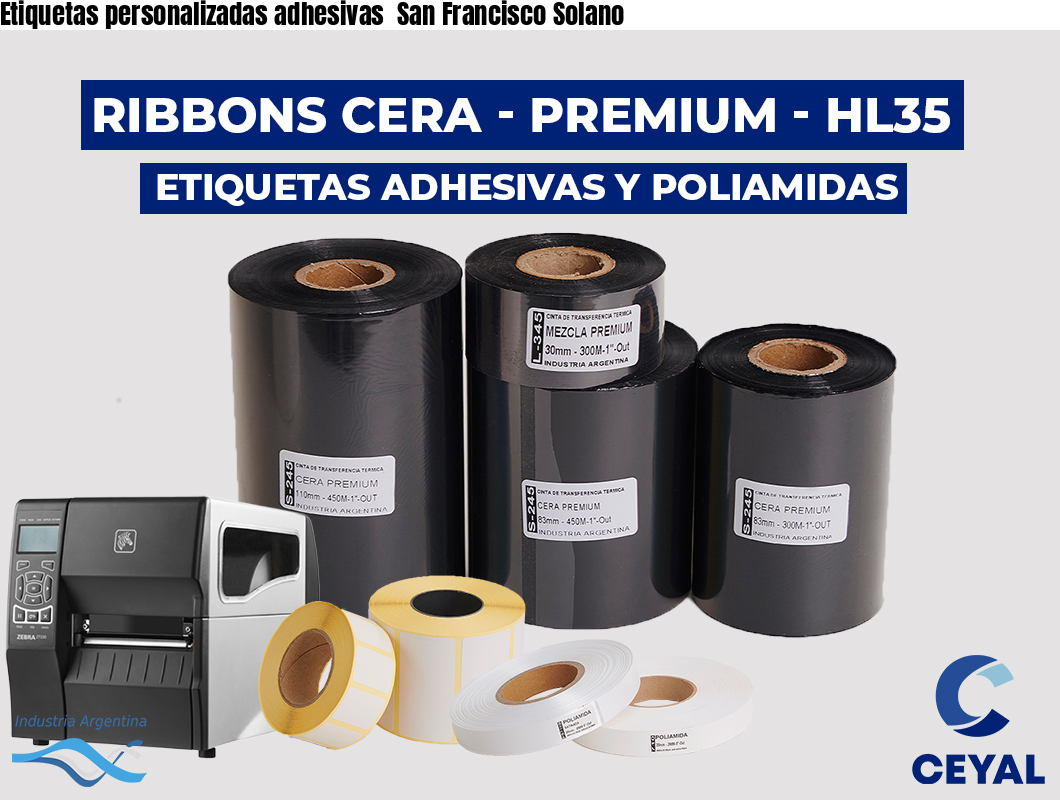 Etiquetas personalizadas adhesivas  San Francisco Solano
