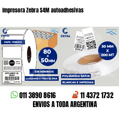 Impresora Zebra S4M autoadhesivas