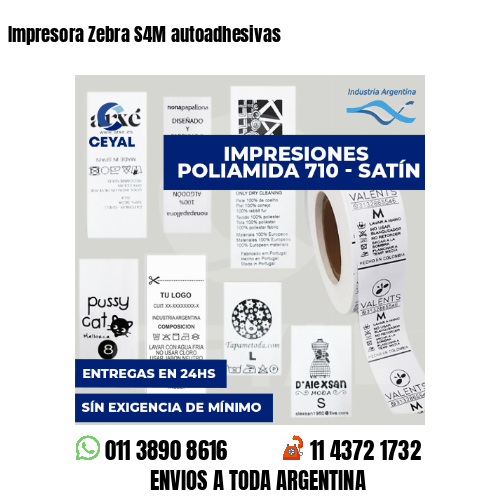 Impresora Zebra S4M autoadhesivas