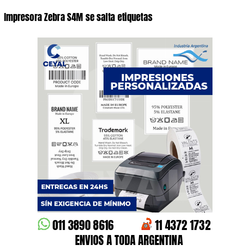 Impresora Zebra S4M se salta etiquetas