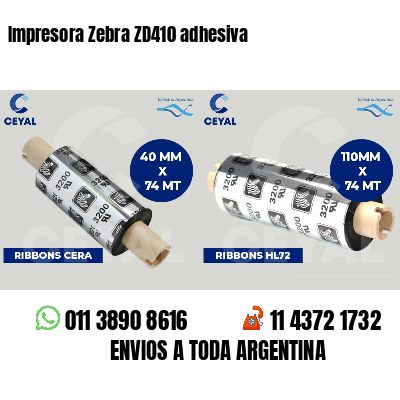 Impresora Zebra ZD410 adhesiva