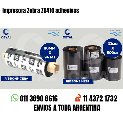 Impresora Zebra ZD410 adhesivas