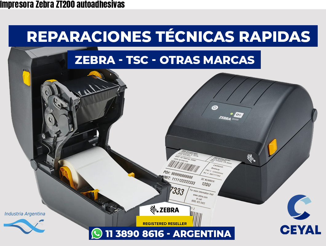 Impresora Zebra ZT200 autoadhesivas